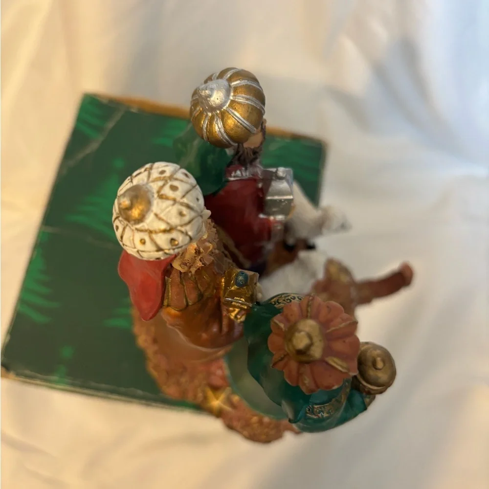 Vintage Three Wise Men Sock Hanger Holiday Figurine Multicolor Ceramic Heavy